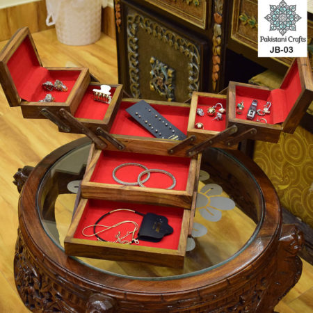 Multi Portion Hexagonal Wooden Jewellery box