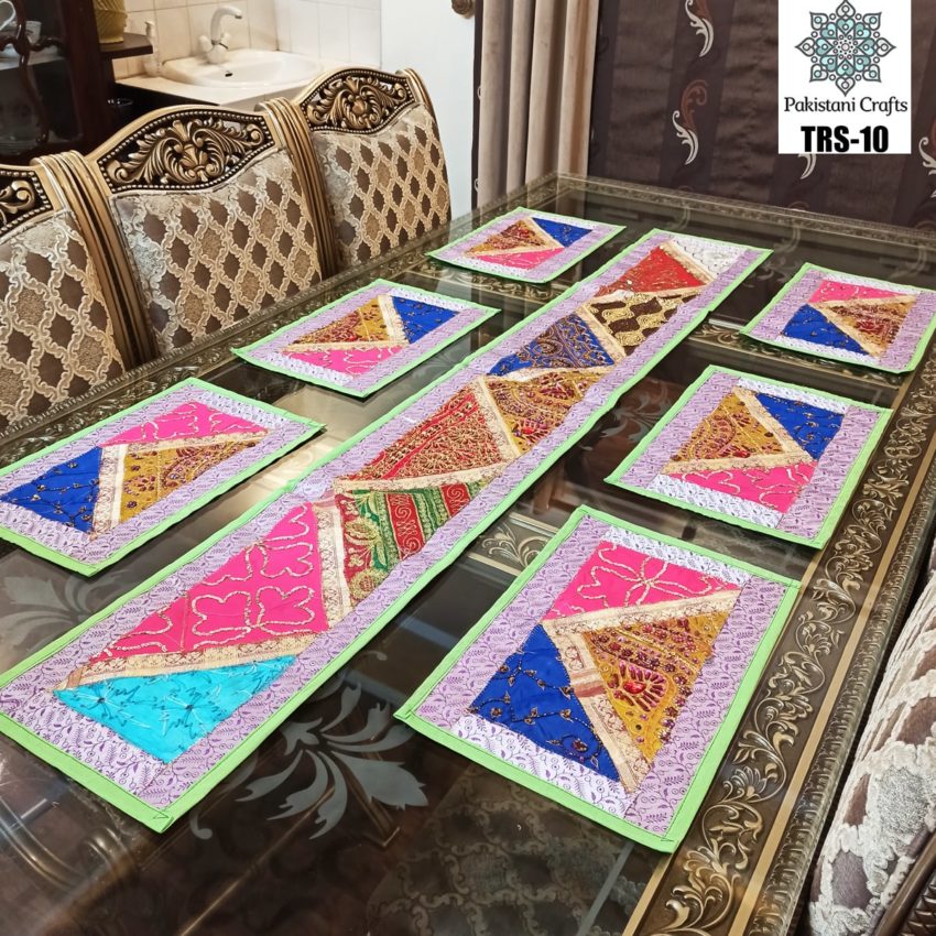 Sindhi Hand Embroidery Runner and Place Mat Set TRS-10