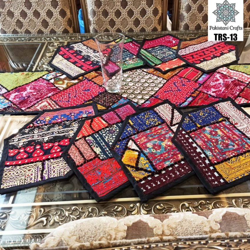 Sindhi Hand Embroidery Runner and Place Mat Set TRS-13