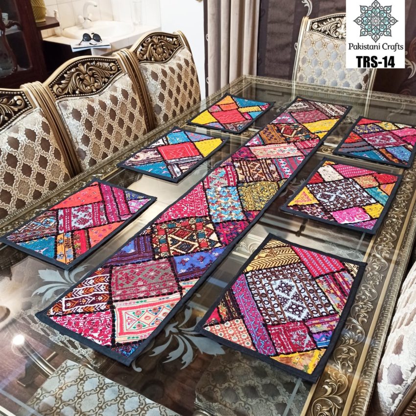 Sindhi Hand Embroidery Runner and Place Mat Set TRS-14