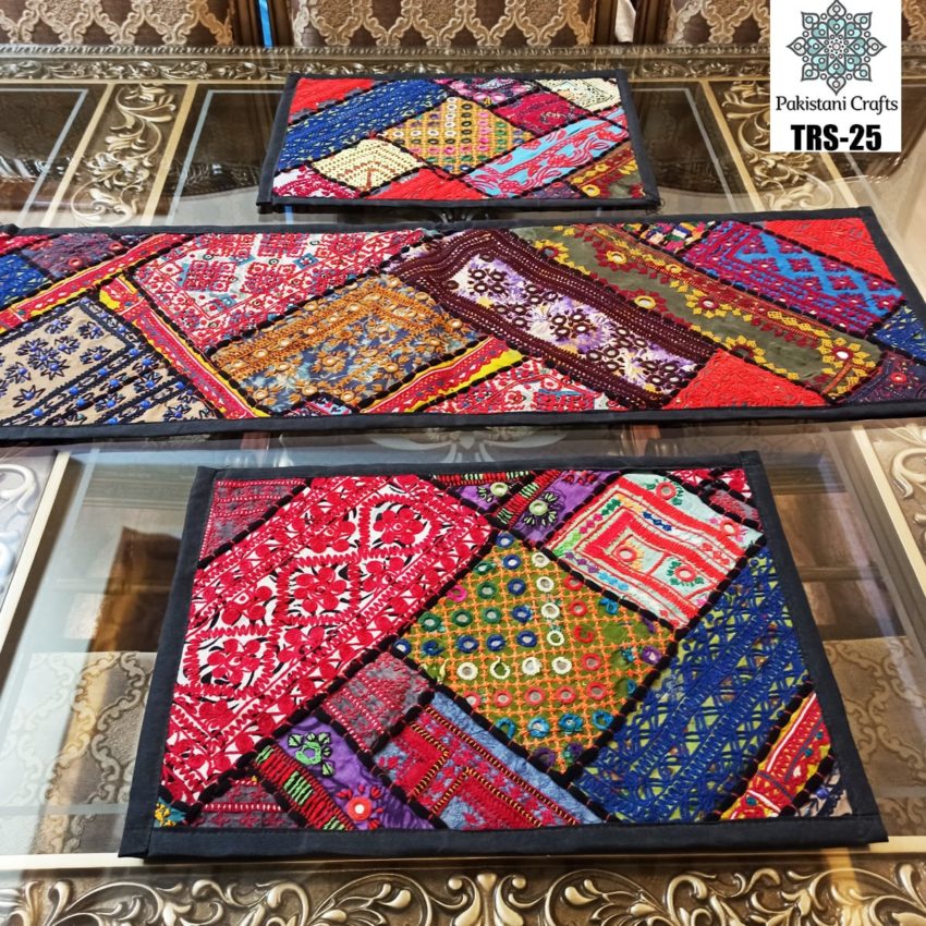 Sindhi Hand Embroidery Runner and Place Mat Set TRS-25
