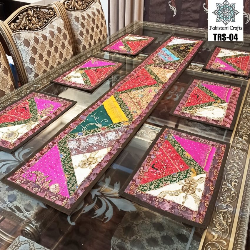 Sindhi Hand Embroidery Runner and Place Mat Set TRS-04