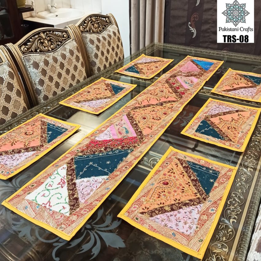 Sindhi Hand Embroidery Runner and Place Mat Set TRS-08