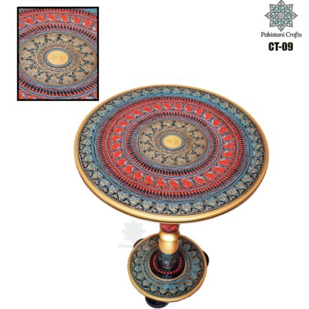 Red And Blue Lacquer Art Corner Table CT-09